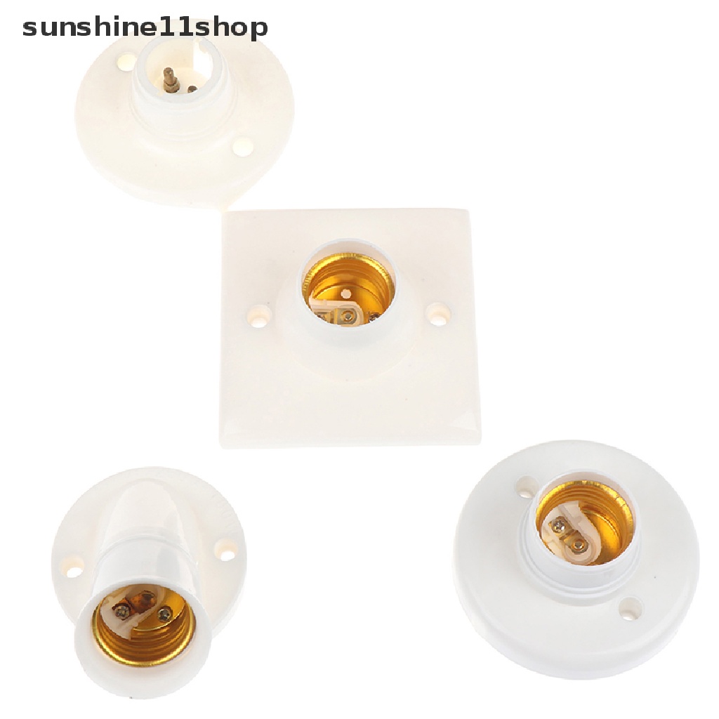 Sho E27 Lamp Holder Sekrup Alas Lampu Flat Mount Adaptor Dudukan Lampu Hemat Energi N