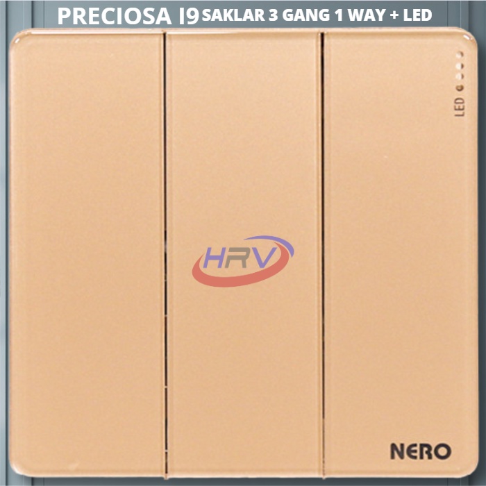 NERO Preciosa I91631D-GOLD Saklar 3 Gang 1 Way + LED
