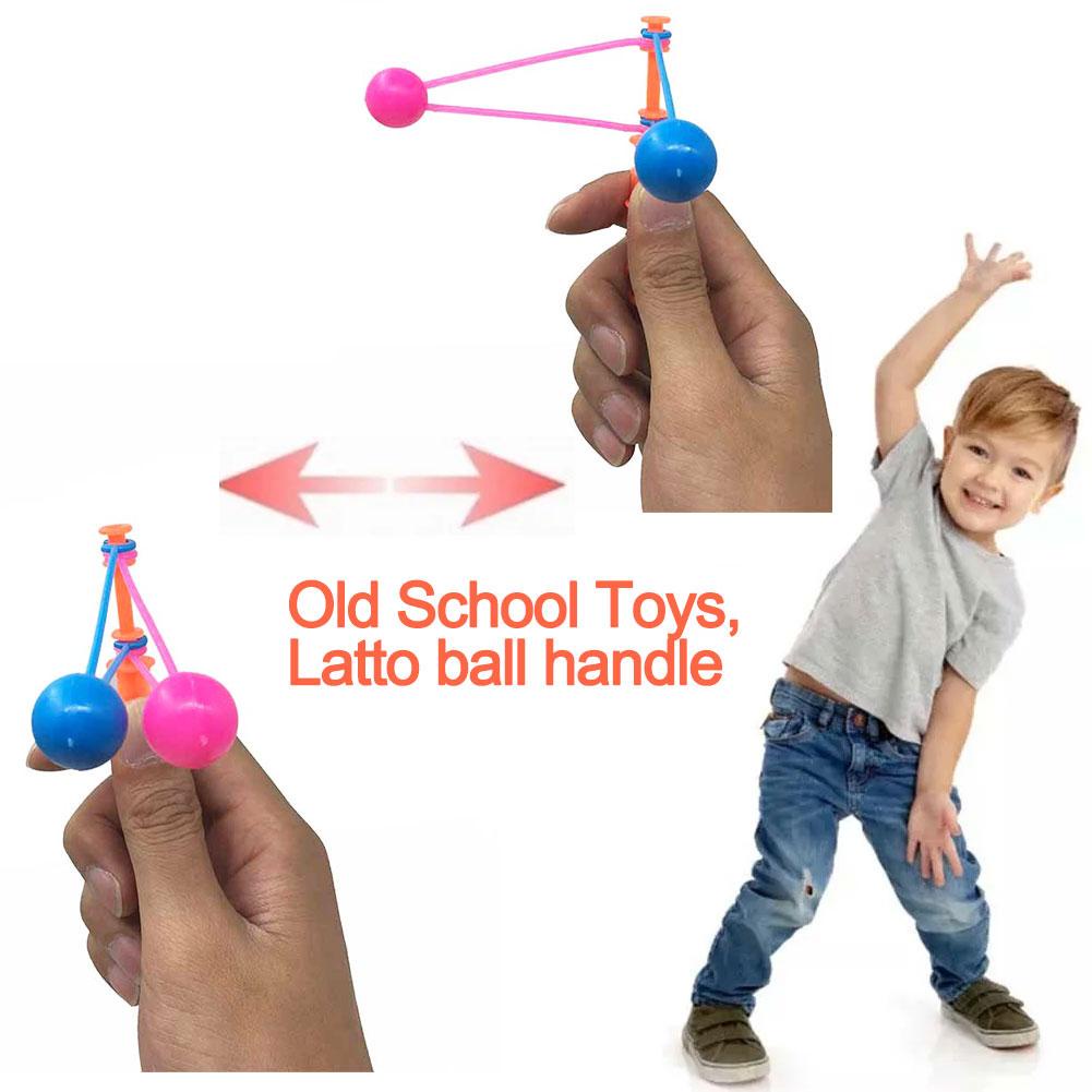 5pcs/banyak Gagang Mainan Viral Tradisional Mainan Lato Lato Mainan Jadul Game bola tek tek Clack Balls Fidget Toy