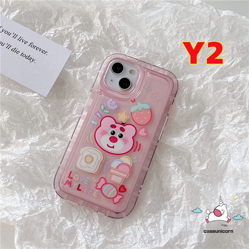 Casing Redmi Note10 11s 9 10s 11 8 Redmi 12C 9 10C 10 10A 9T A1 9C NFC 9A Poco F4 Note11 Cute Strawberry Bear Kartun Manyo Kirby Cherry Candy Airbag Shockproof Soft Tpu Case