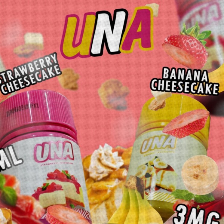 UNA AUTHENTIC UNA FREEBASE LIQUID 60ML - STRAWBERRY CHEESECAKE &amp; BANANA CHEESECAKE