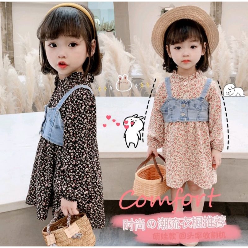 Dress anak import sakura cantik