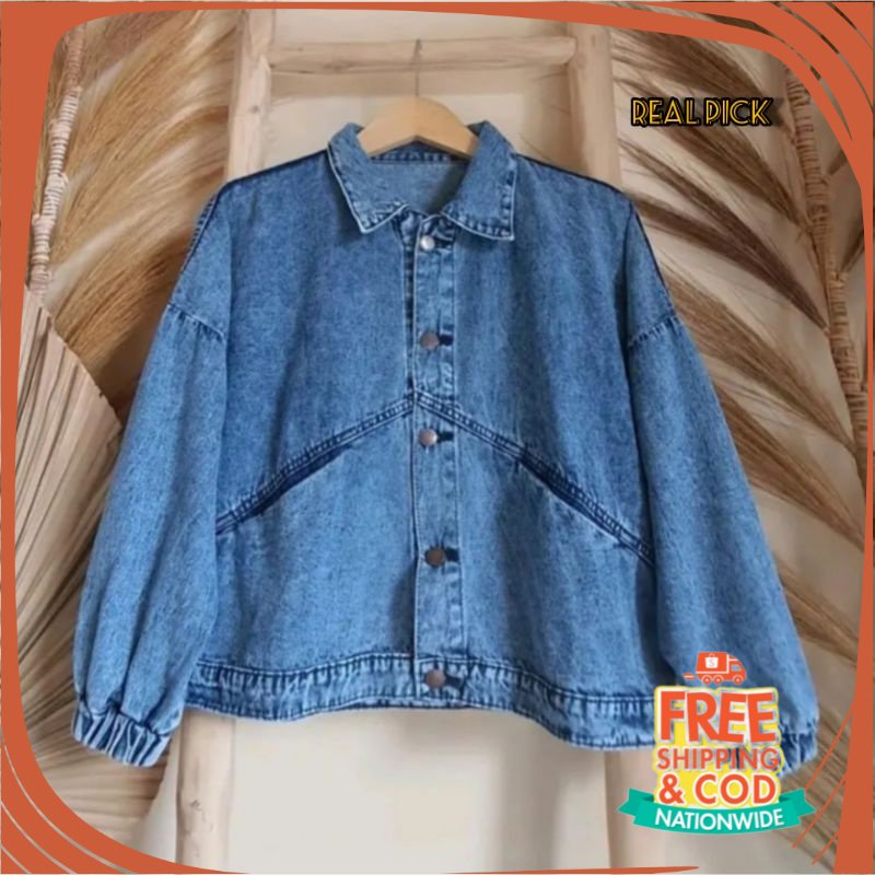 JAKET JEANS NEW BREND DENIM UNISEX/ OVERSIZE JACKET JEANS WANITA VINTAGE BLUE ACID JAKET DENIM OVERS