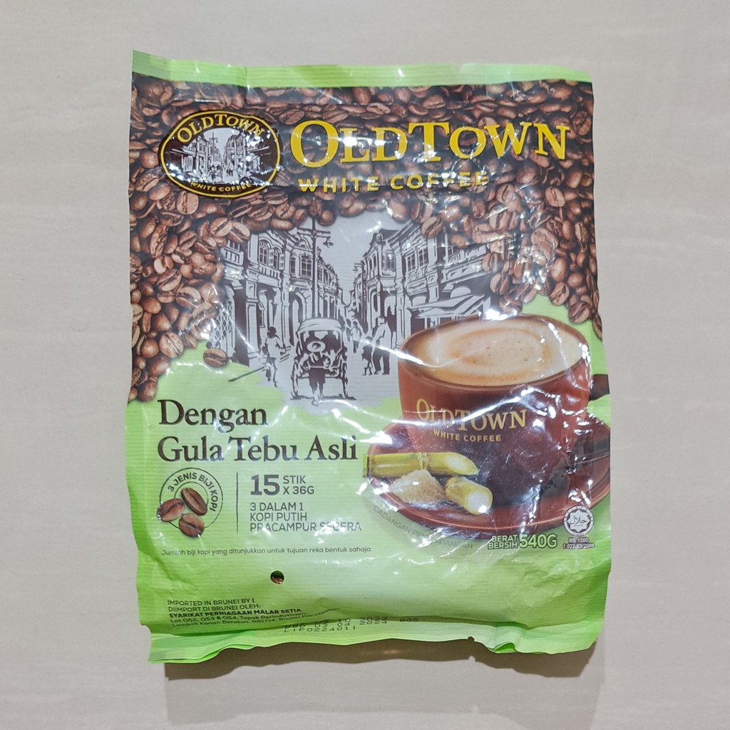 Old Town White Coffee With Natural Cane Sugar / Gula Tebu 15 x 36 Gram