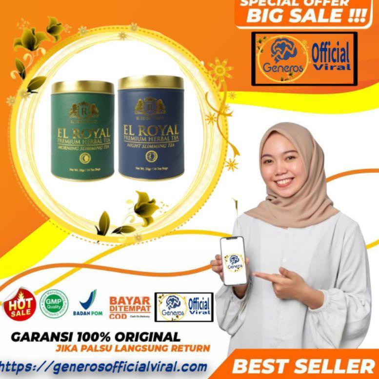 

elg-48 El Royal Premium Herbal Tea (1 Paket) | 1 Morning Slimming Tea - 1 Night Slimming Tea Buat Kalian