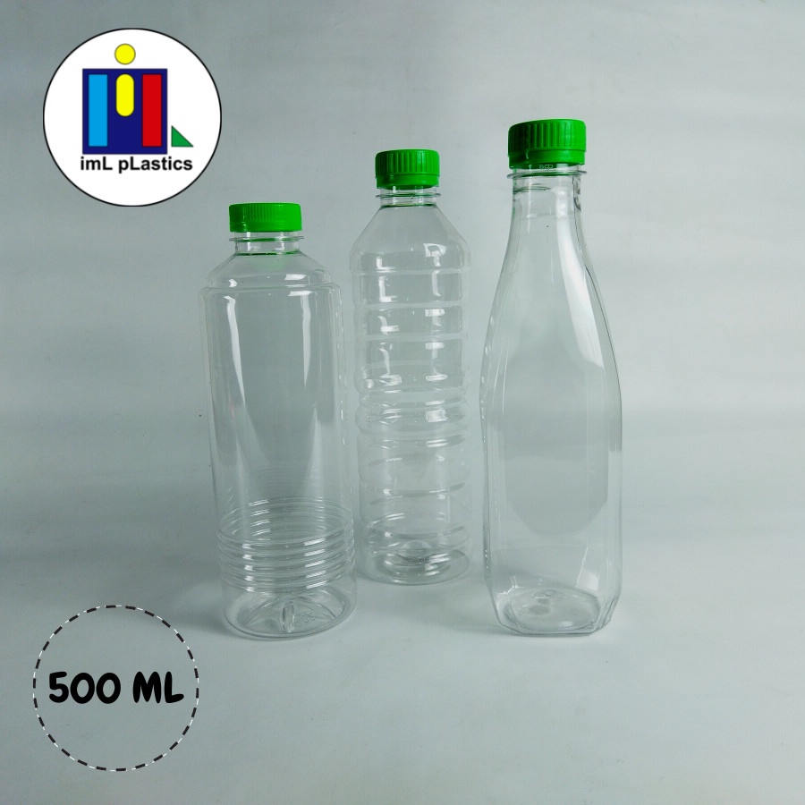 BOTOL PLASTIK 500ML + TUTUP BOTOL KEMASAN (PER BALL) - 1 BALL