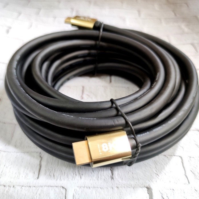 Cable hdtv 2.1 Premium 20 meter m-m gold 8k 4k 144hz UHD 48Gbps hdr eARC dolby ethernet - Kabel hdtv 19 pin 20m male