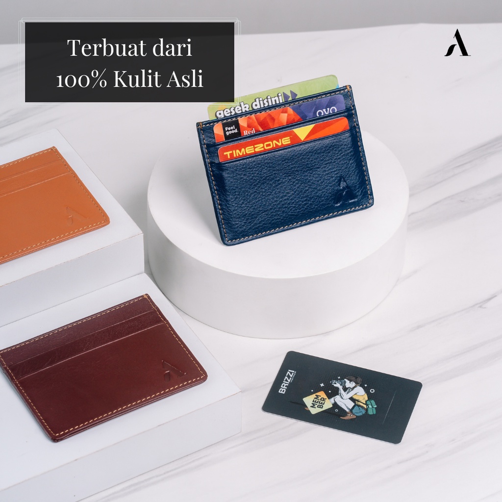 Dompet Kartu Mini Minimalis Cewek Cowok 100% Kulit Sapi Asli Premium Banyak Warna - ZEA CARD HOLDER