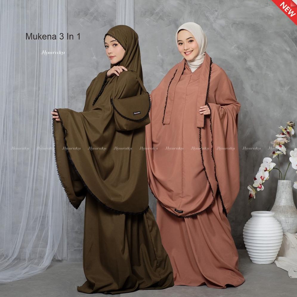 Mukena Dewasa 3 In 1 Traveling Katun Premium