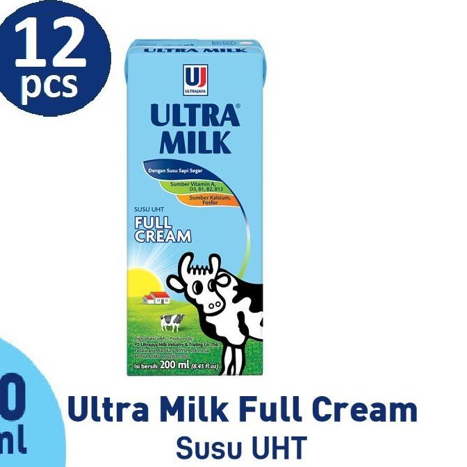 

➹ Susu Ultra Full Cream - 200 ml - (HARGA 12 PCS) ❄