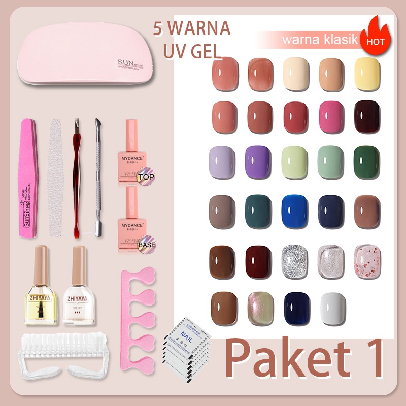 Memberikan Hadiah Mydance 私の舞い Paket Nail Art UV Gel Set Lengkap Kutek Lampu UV Manicure Pedicure pa