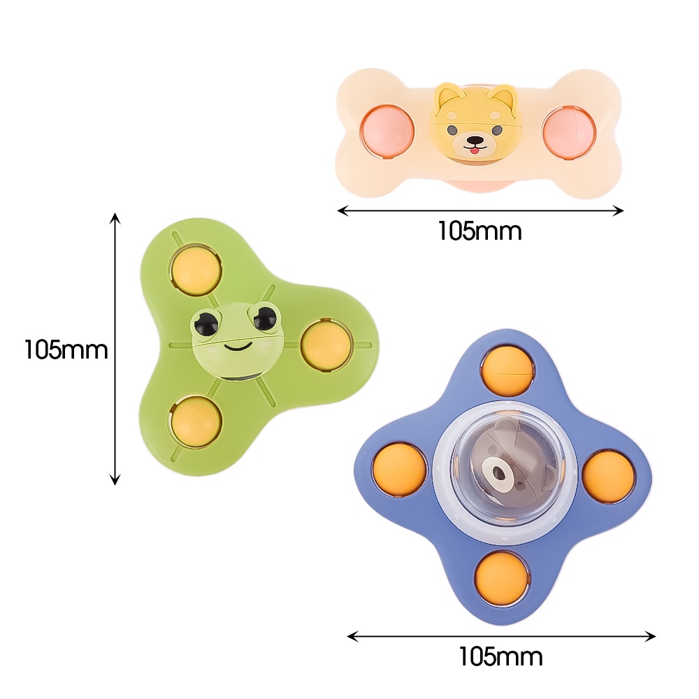 1pcs Mainan Mandi Bayi Baby Flying Saucer Sucker Swing Fun Toy Baby Spinner Mainan Balita Belajar Edukasi Mainan Anjing Kodok Beruang Mainan