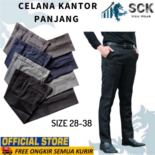 Celana Panjang Kantor Pria CABLIN Pola SLIM Plui WARNA Bahan Katun Basic Formal UKURAN 28-32-SCKMENWEAR.OFFICIAL GROSIR