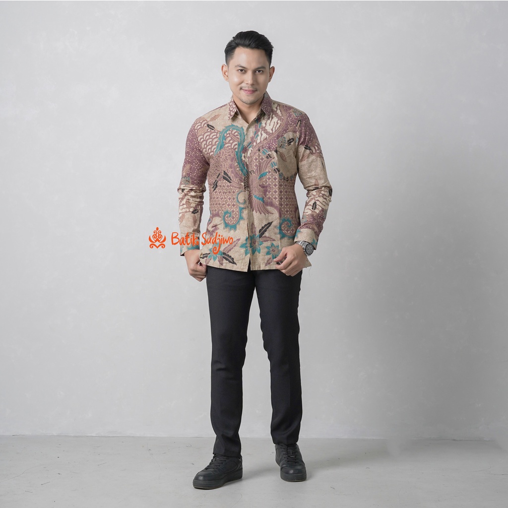 Kemeja Batik Pria Lengan Panjang Slimfit Lapis Furing Premium 1064 SUDJCAMP