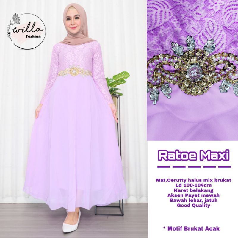 Gamis pesta, gamis Payet, gamis ceruty, gamis brukat, Maxi sifon