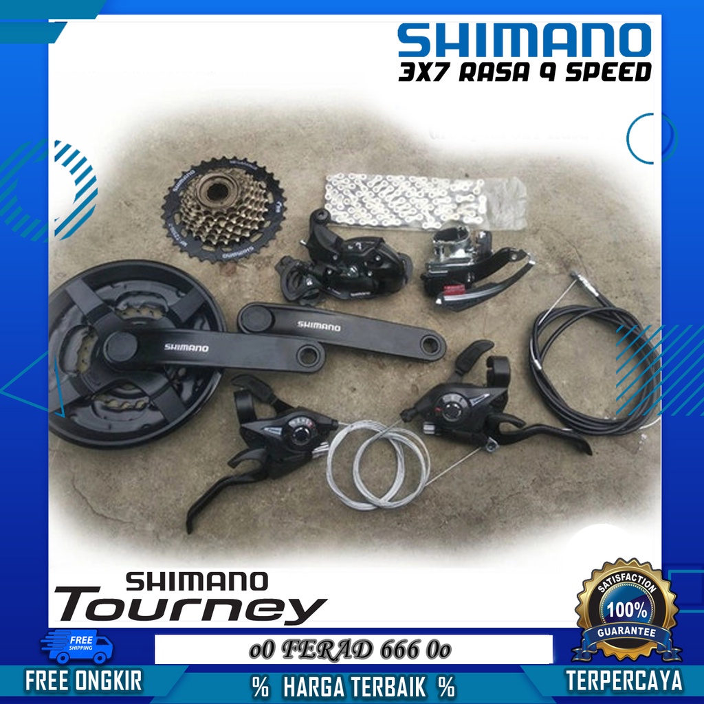 Groupset Shimano Tourney 7 Speed Rasa 9 Speed  Untuk Sepeda MTB Seli Minion