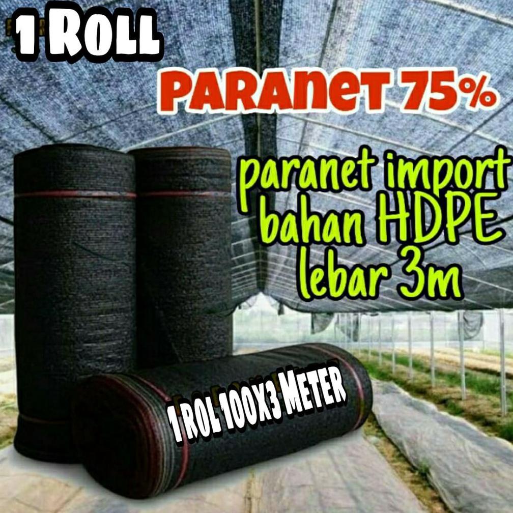 Paranet 75% ( 1 ROLL ) Panjang 100meter  jaring paranet  Lebar 3 meter