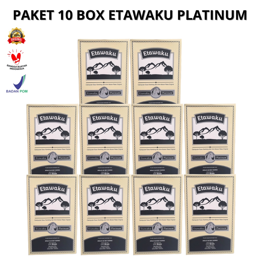 

[PROMO SPESIAL] PAKET 10 BOX - Etawaku Platinum Susu Kambing Etawa Mengatasi Sesak Napas Original