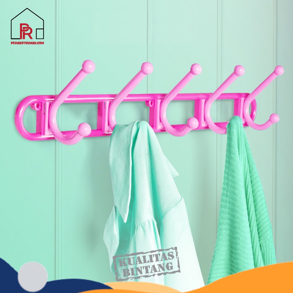 Kapstok Plastik Gantungan Baju / Hanger Dinding Tembok