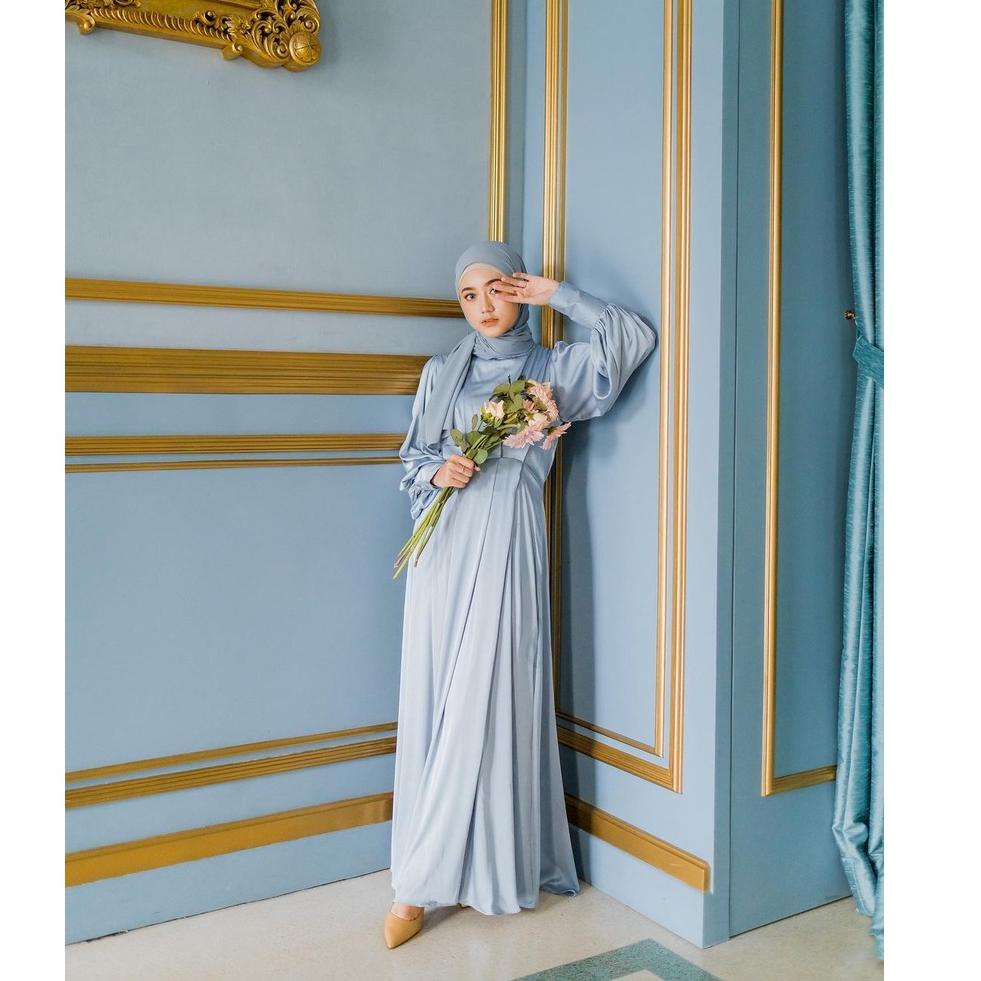 Terbaru IRENE Dress | Gamis Muslimah | Gamis Ibu hamil | Gamis Satin | Gamis Maxmara Silk | Gamis Ko