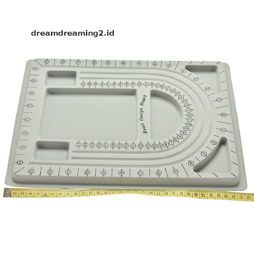 (dream) Flocked Bead Board String Alat Kerajinan Manik-Manik Desain Perhiasan Organiser Tray 3C.