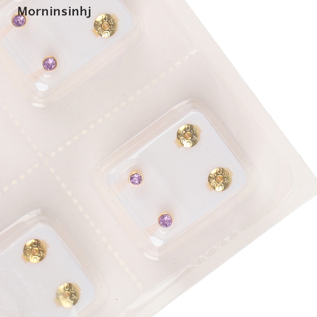 Mornin 12pasang Anting Alat Ear Stud Surgical Steel Earrings Jewelry id