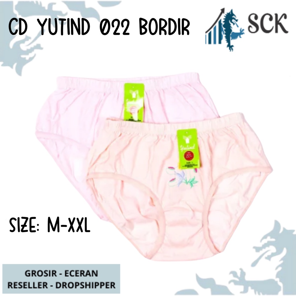 [ISI 3] CD Wanita YUTIND BORDIR Bunga Pinggang Karet / Pakaian Dalam Cewek - sckmenwear GROSIR