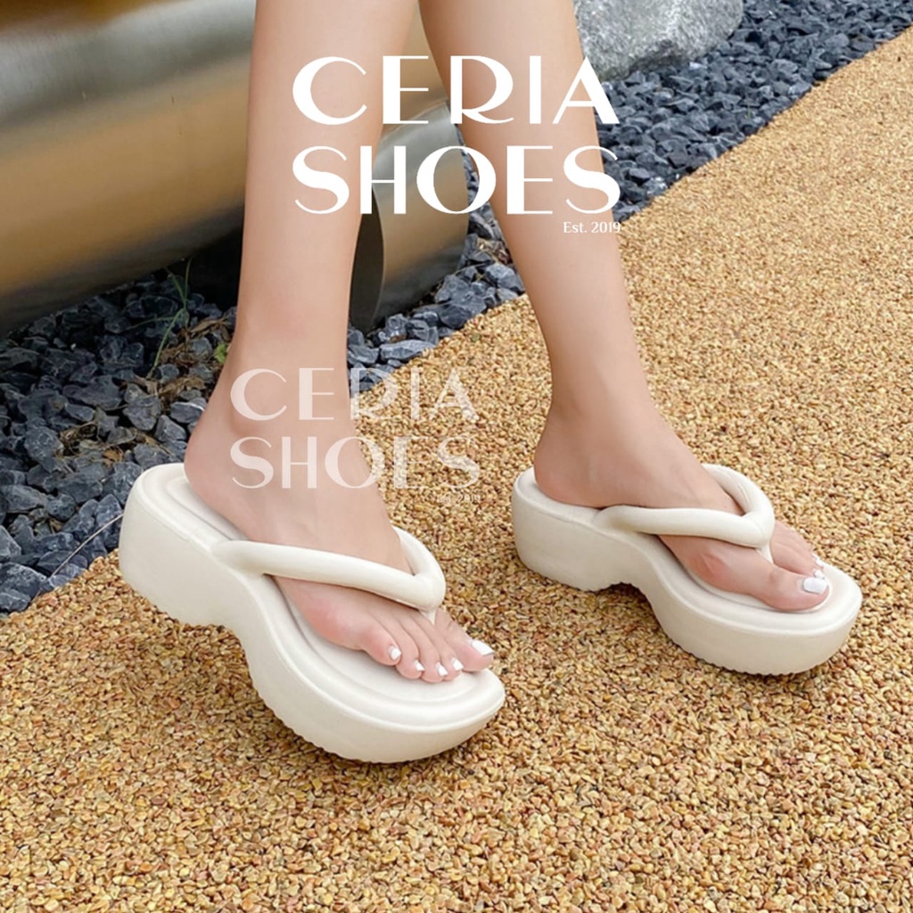 EVA Sandal Jepit Platform Wanita Import Bangkok Bahan Spons Eva Ringan Empuk Bahan Elastis Lentur Tinggi 5 Cm Rubber Super Soft Anti Slip BALANCE 821