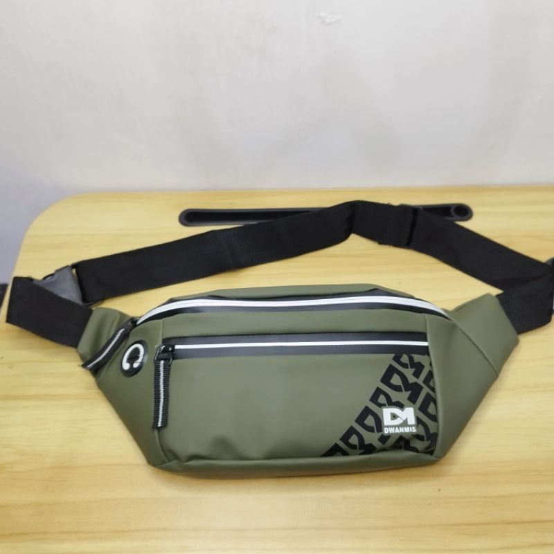 Waistbag Pria Waterproof Original Merk DM | Tas Selempang Pria Exclusive Bahan Balon