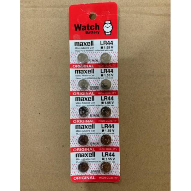 Baterai jam / calculator lr44 ag13 44 maxell murah ready