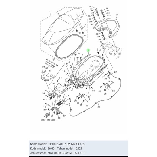 BOX BAGASI NEW NMAX ASLI ORI YAMAHA B6H F473R 00