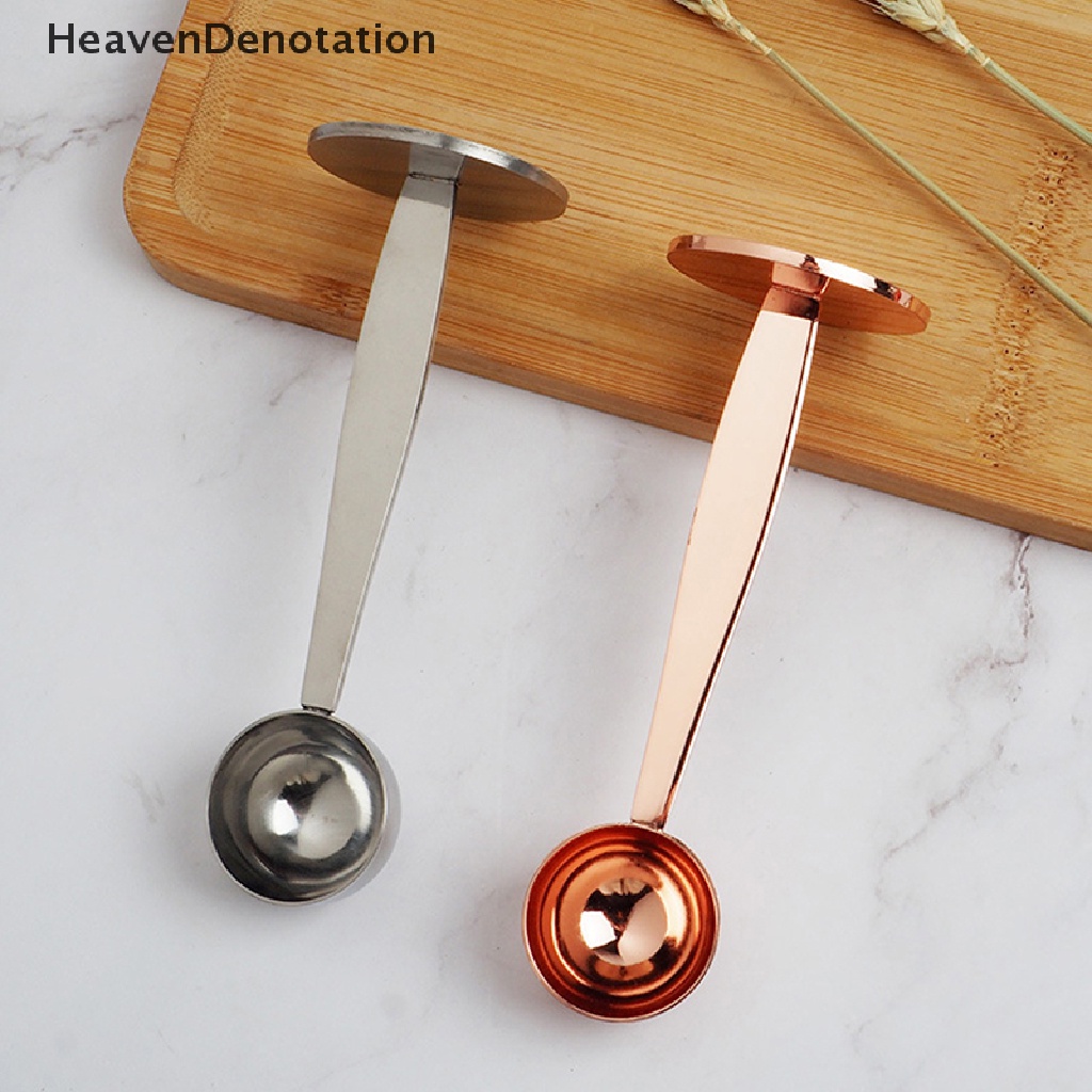 [HeavenDenotation] Sendok Kopi Portable 2in1 Stainless Steel Stand Tamper Spoon Tools HDV