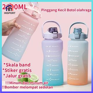 【COD】KUKE Botol Minum Motivasi dengan Penanda Waktu Kapasitas Besar 2 Liter Murah Tritan QuiFit untuk Dewasa dan Remaja