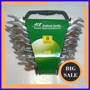 last stok Kunci Pas Set 8 pcs Double Open End Wrench Kunci Ring Pas Set Kunci Ring 1F3BZ3