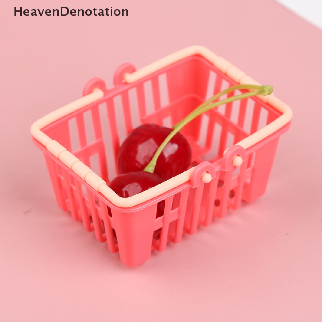 [HeavenDenotation] Keranjang Belanja Mainan Anak Mini Supermarket Shopping Hand Basket Model Rumah Boneka HDV