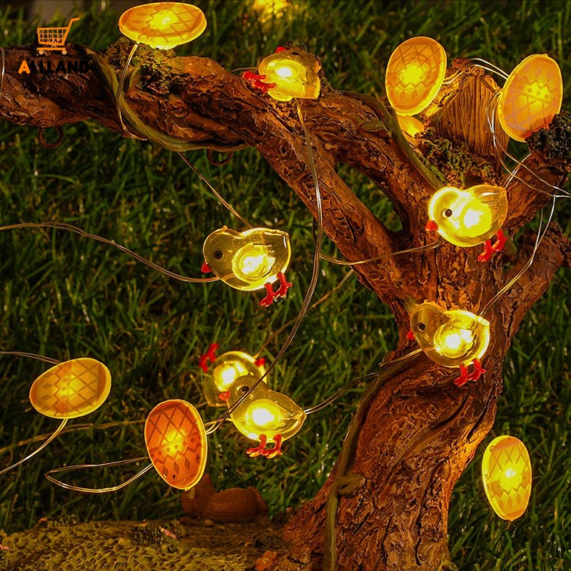 1m / 2m Battery Powered LED Chicks Shape Cartoon String Light / Bendable Copper Wire Fairy Tale Lamp / DIY Easter Party Decorative Ambient Lights