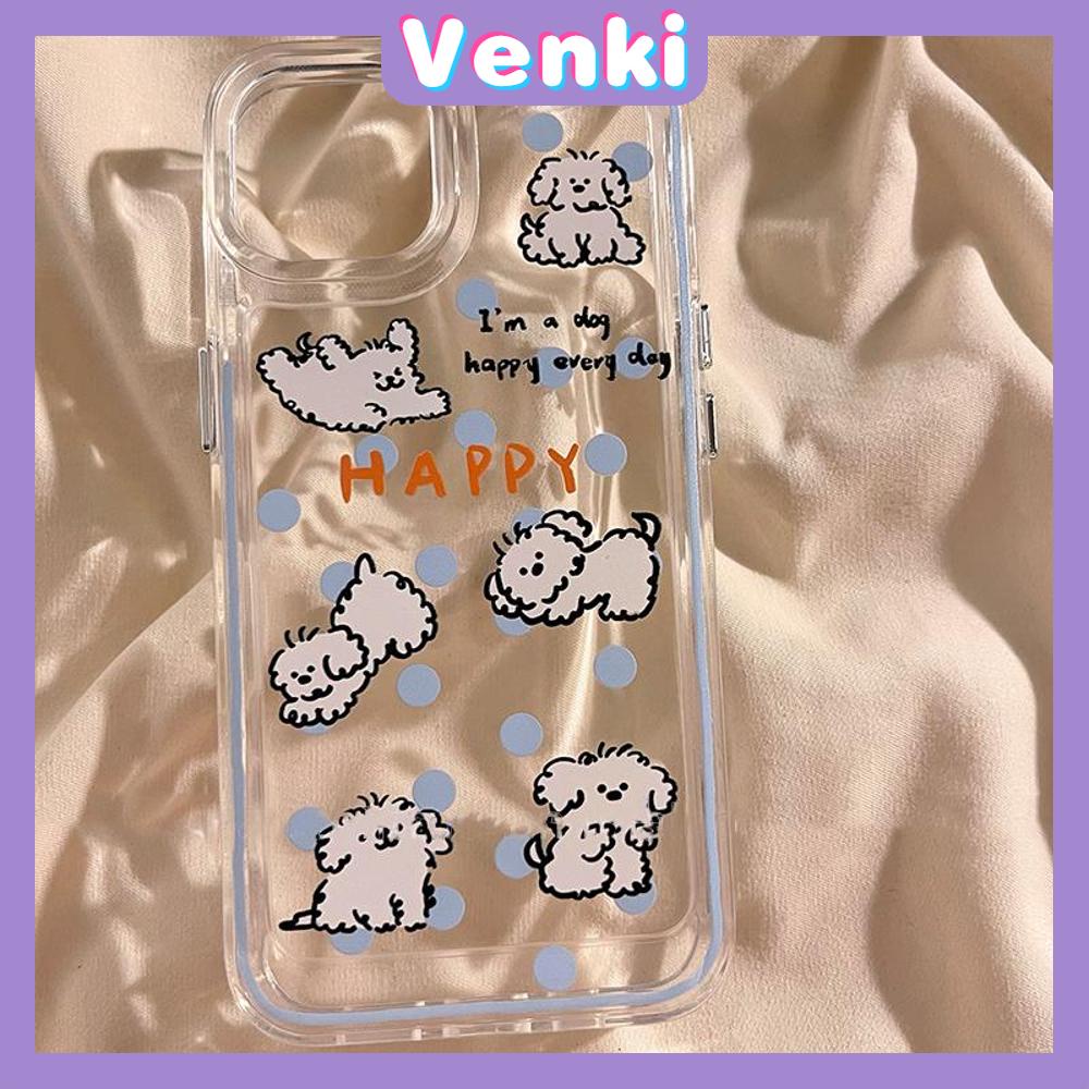 Case For iPhone 11 Soft TPU Transparent Space Case Cute Cartoon Puppy Case Plating Buttons Camera Protection Shockproof For iPhone 14 13 12 11 Plus Pro Max 6 7 8 Plus XR XS