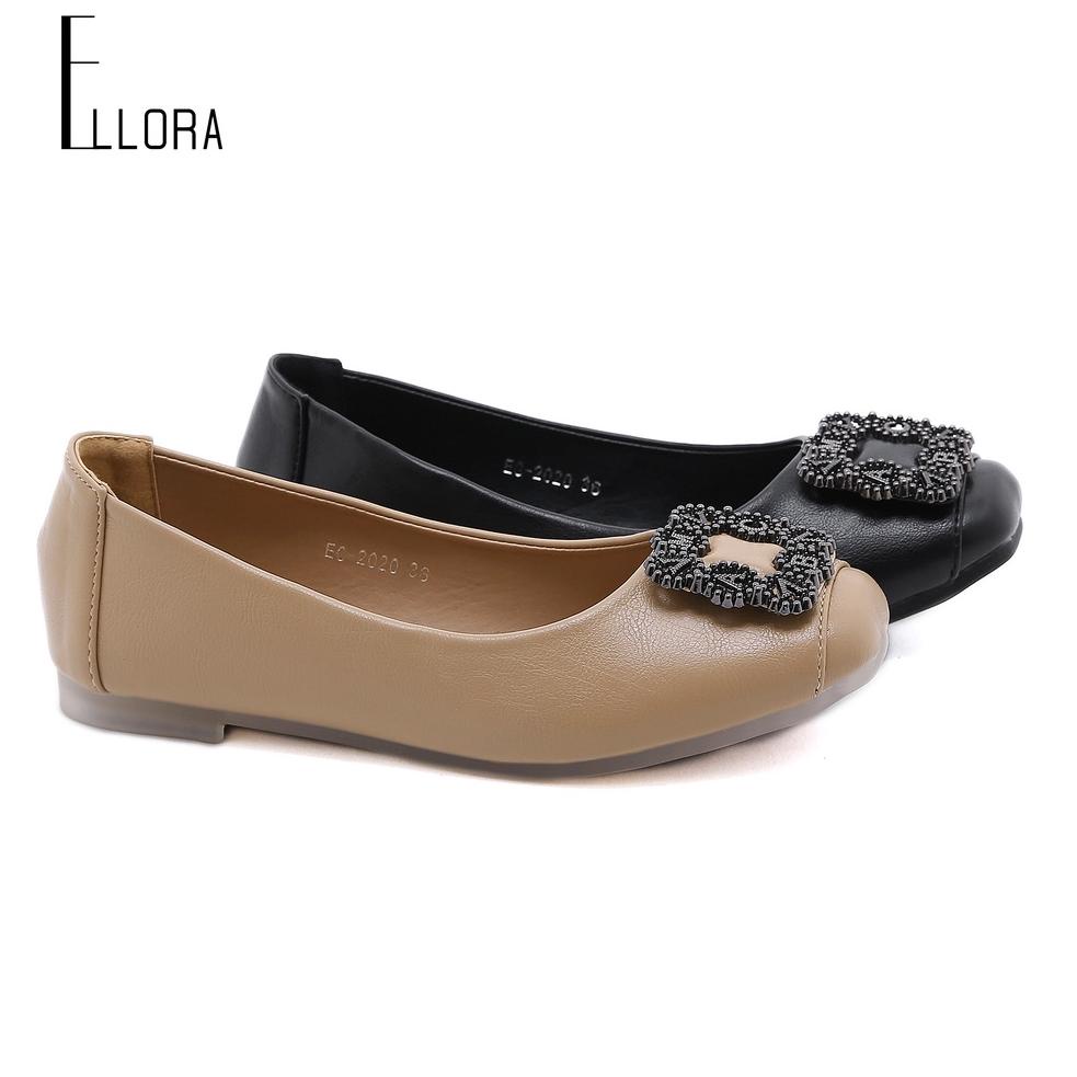 STOK TERBARU ELLORA EG-2020 Sepatu Flatshoes Ballerina Sepatu Kerja Wanita Import