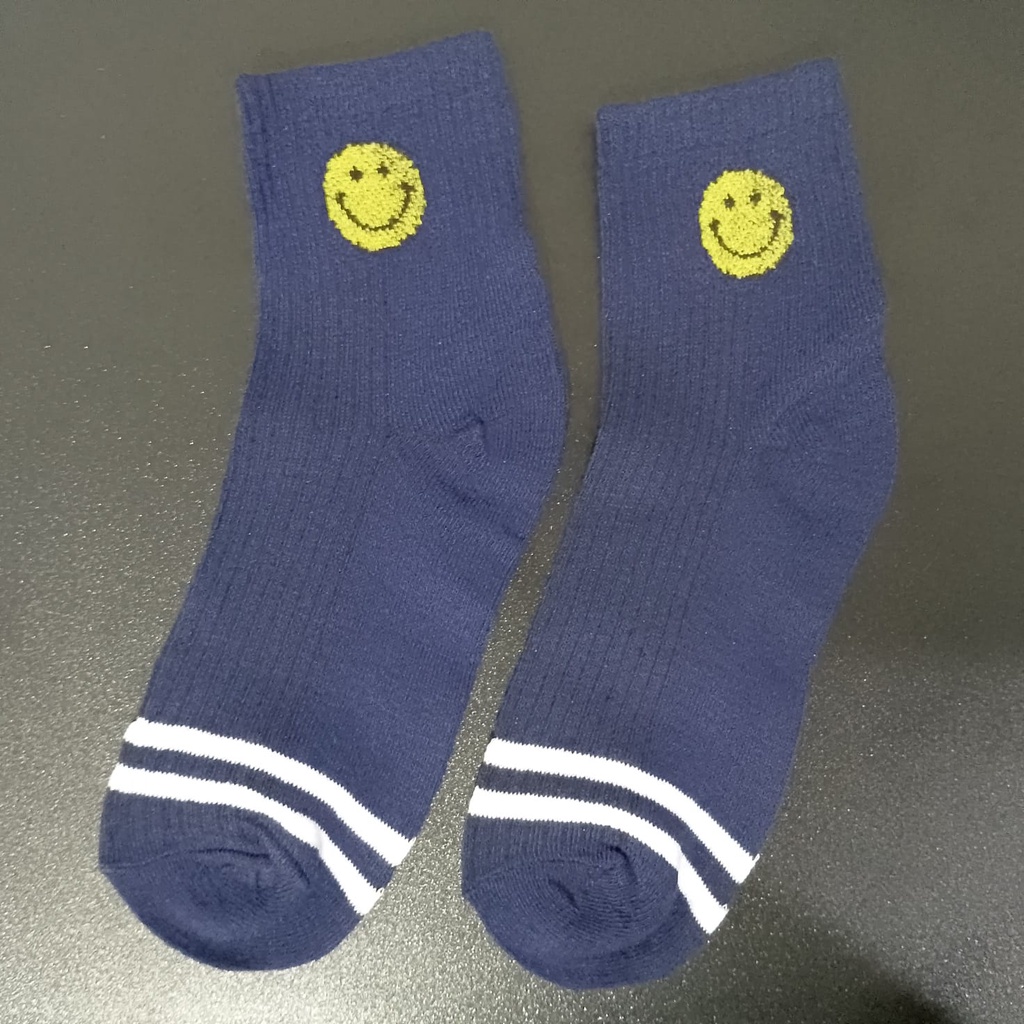 Kaos Kaki KS52 kaos Kaki Wanita Motif Emot Smile Fashion Korea