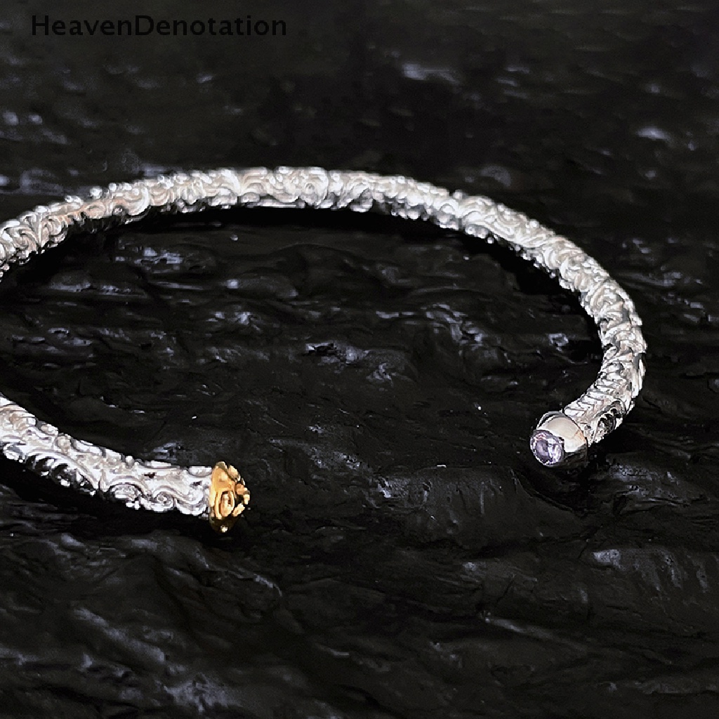 [HeavenDenotation] Fashion Bling Relief Totem Bangle Gelang Kepribadian Terbuka Punk Rock Fashion Perhiasan Aksesori HDV