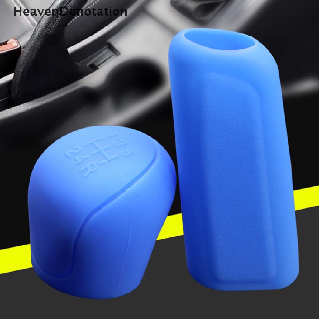 [HeavenDenotation] 1pc Mobil Auto Manual Silicone Shift Gear Head Knob Cover Handbrake Penutup Rem Tangan Sleeve Case Pelindung Kulit Styling Mobil HDV