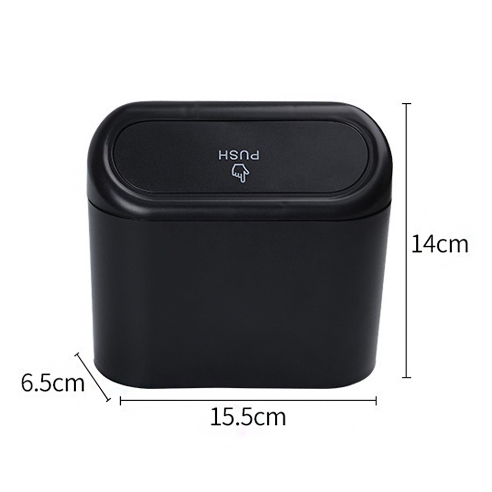 Tempat Sampah Gantung Mobil Mini Organizer Multifungsi Car Hanging Waterproof Kotak Penyimpanan Tutup Dorong Trash Bin Aksesoris Interior