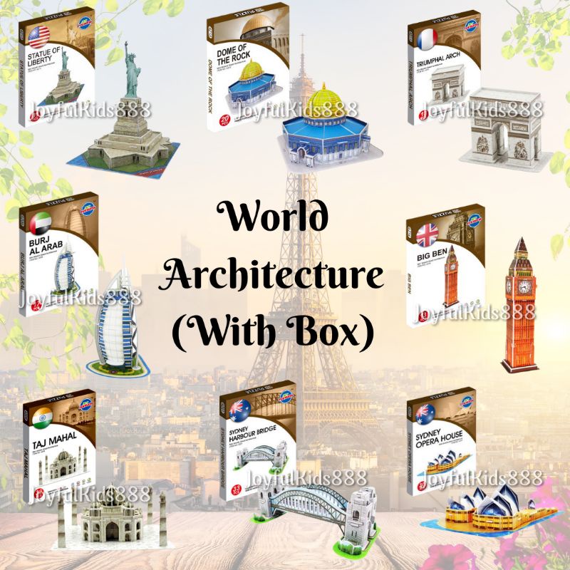 Mainan Edukasi DIY Puzzle 3D Arsitektur Dunia/ World Architecture with box