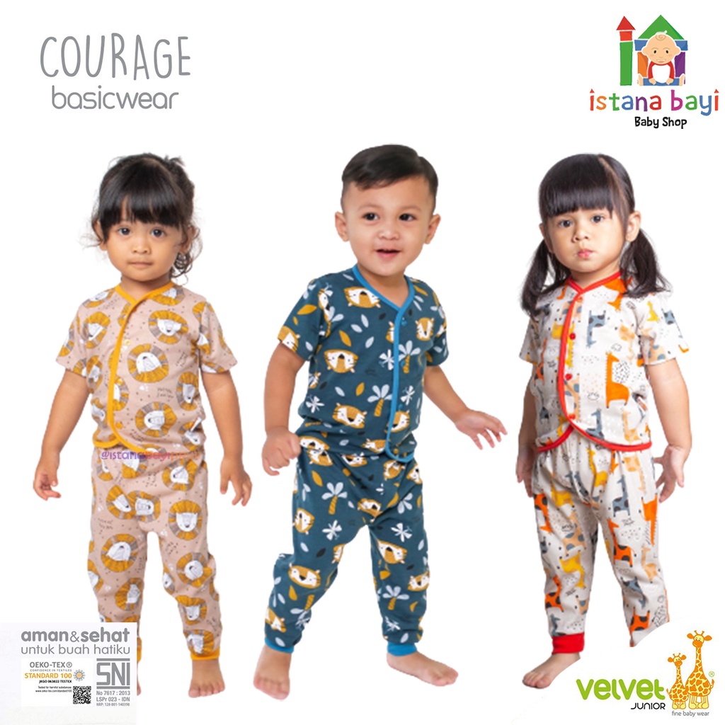 Velvet Junior GREAT ADVENTURE Setelan Baju Pendek celana panjang kancing Tengah /Velvet baju bayi/PIYAMA ANAK