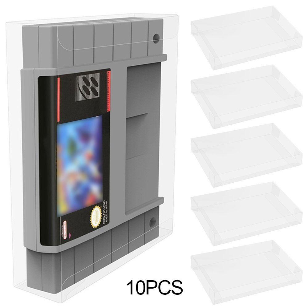 POPULAR Populer 10pcs Cartridge Display Bening Untuk SNES Pelindung Penyimpanan Kartu Game Untuk SNES