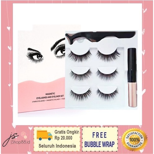 [Isi 3 Pasang + Eyeliner] Eyelash Magnetic Eyeliner / 3D Premium Silk Eyelash Magnetic