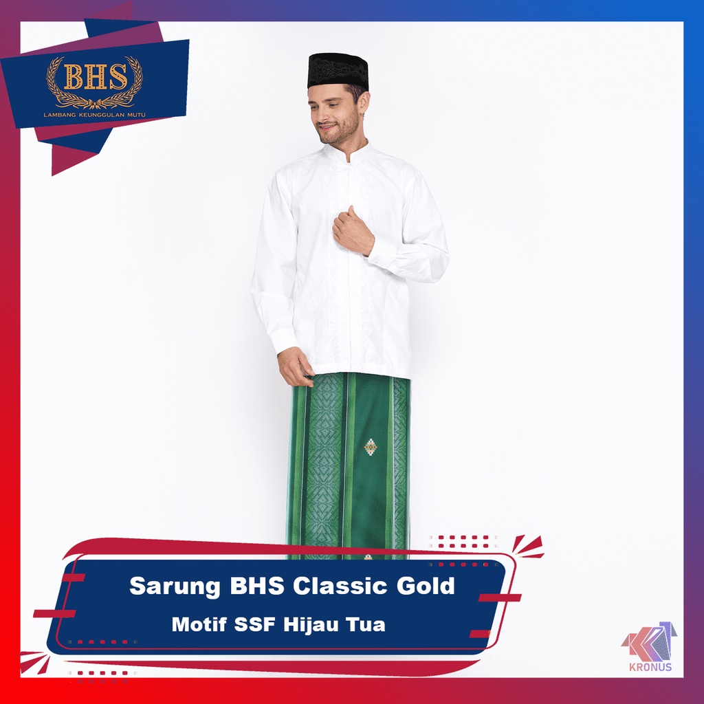 Sarung BHS Classic Gold Motif SSB Hijau