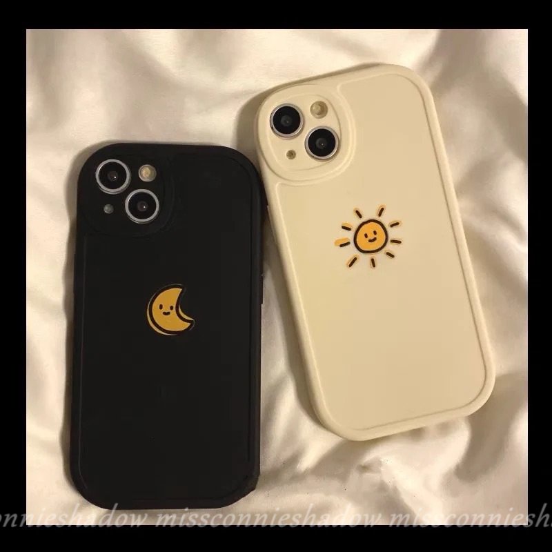 Couple Sun Moon Case Realme C53 C25 C21Y C31 C12 C25s C21 C3 C20 C15 5i 5S 6i C35 C30 GT Master Edition 8i 8 8pro C11 2021 6s 7i C17 7 6 C21Y C25Y C20A Simple Warna Solid Sarung