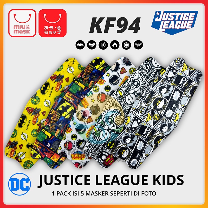 Masker MIU MASK Justice League KF94 Mask Anak (4Ply)