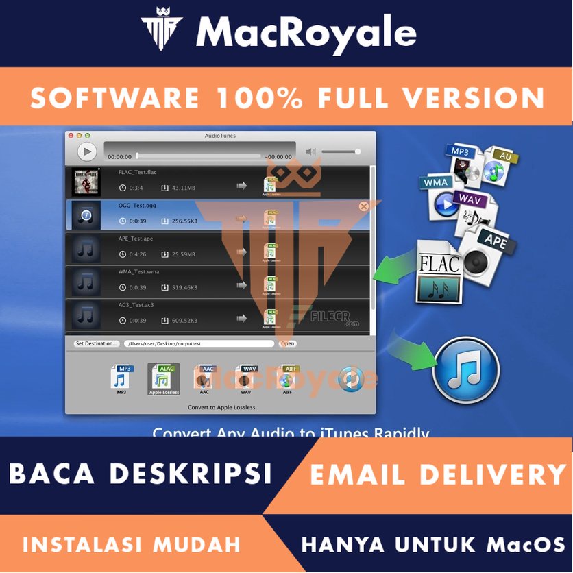 [MacOS] AudioTunes FLAC, APE, WMA Converter Full Version Lifetime Full Garansi